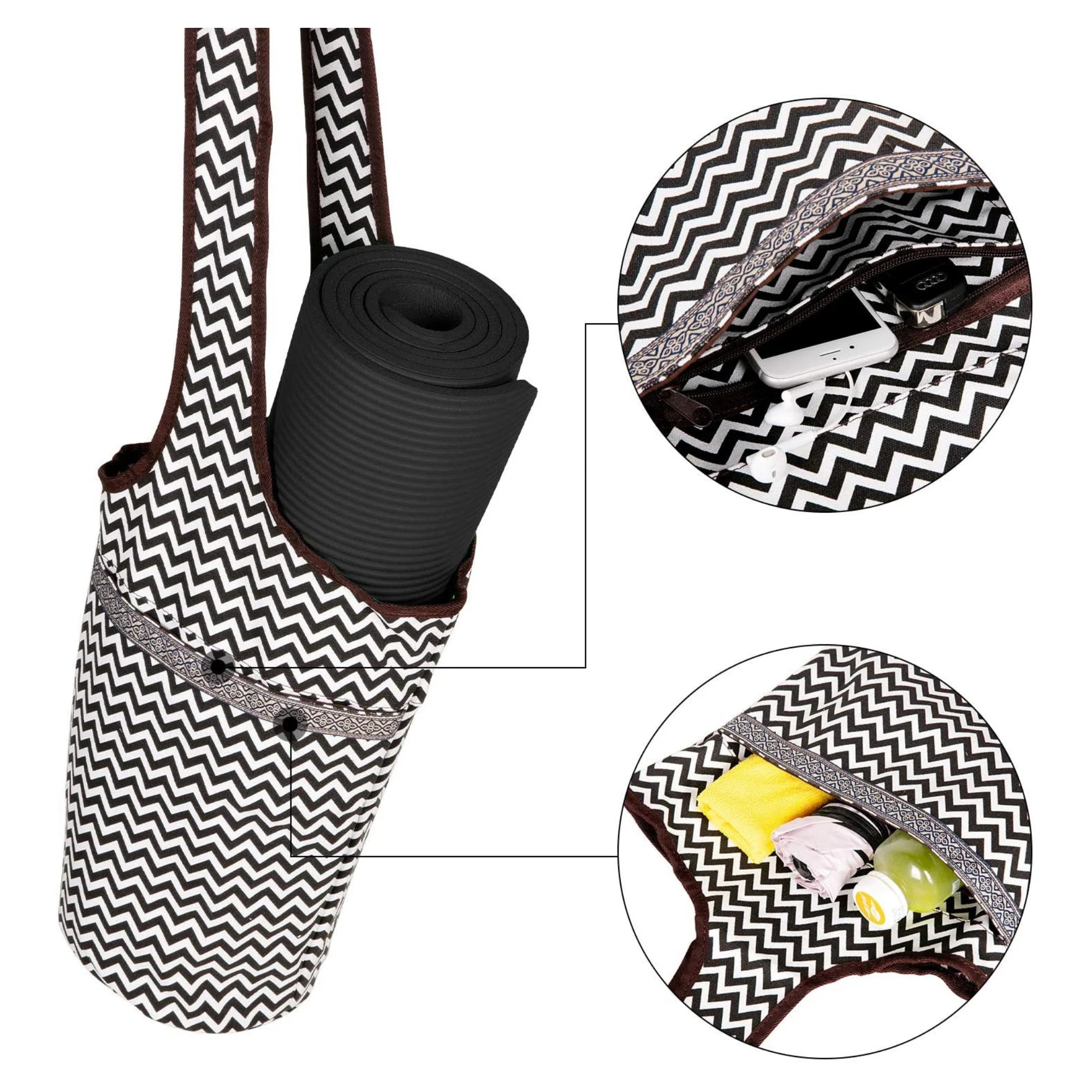 Jupitergear Yoga Mat Carrying Tote Bag with Large Size Pockets | Multipurpose and Fit Most Size Mats